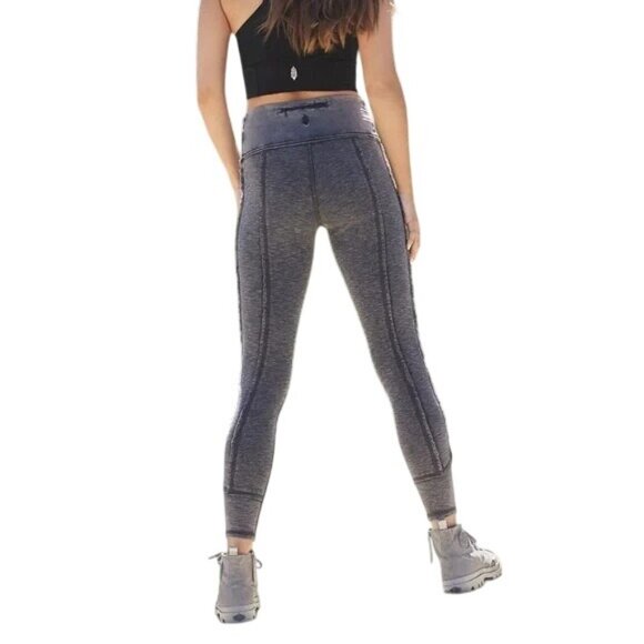 Free People Movement Catch Me If You Can Gray Moto Leggings - Picture 2 of 10